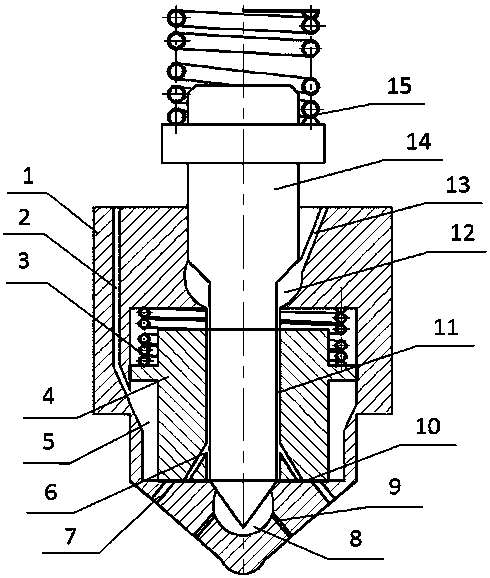 A natural gas/diesel dual fuel injector with self-lubricating function