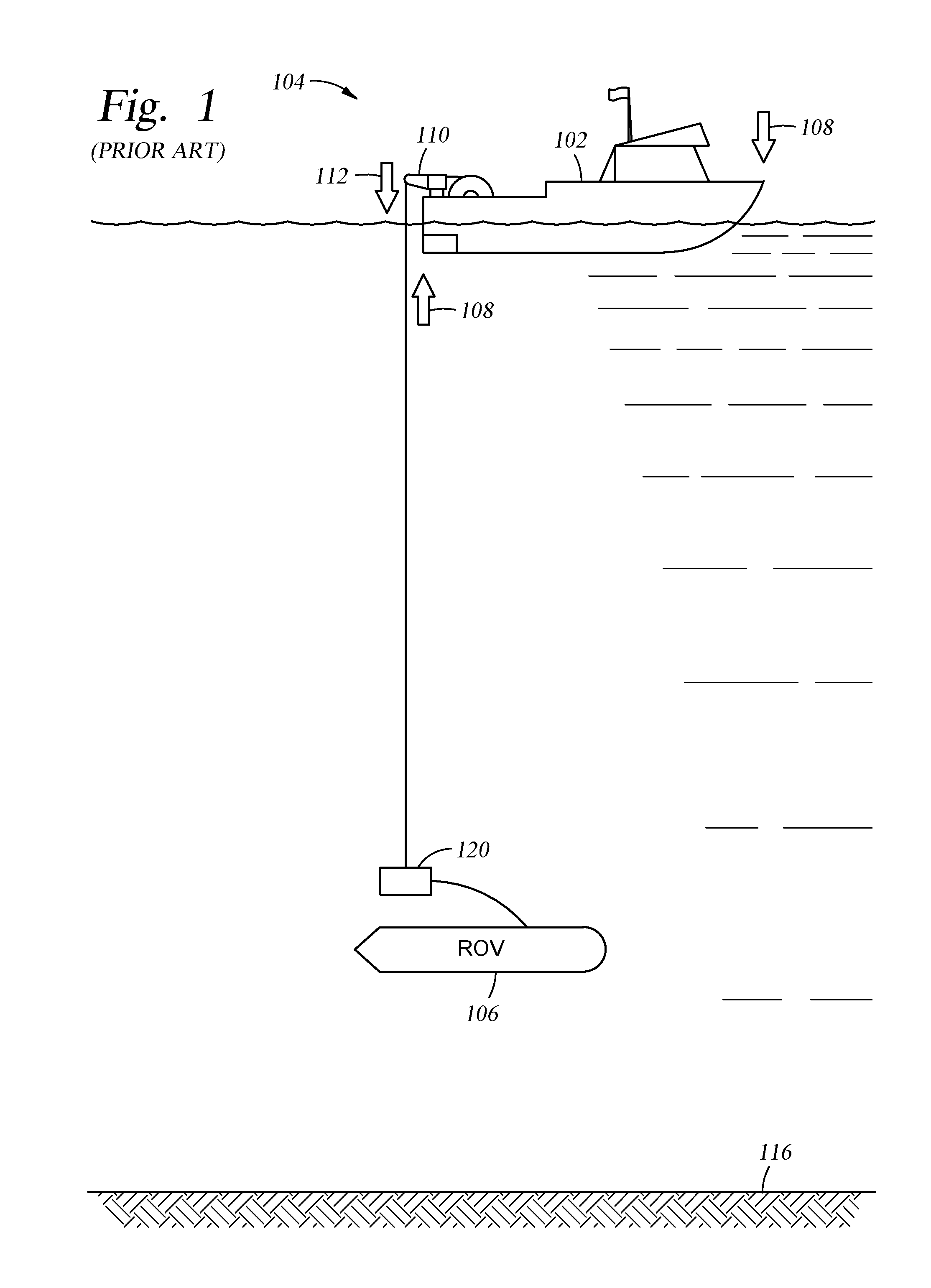 Motion compensation for relative motion between an object connected to a vessel and an object in the water