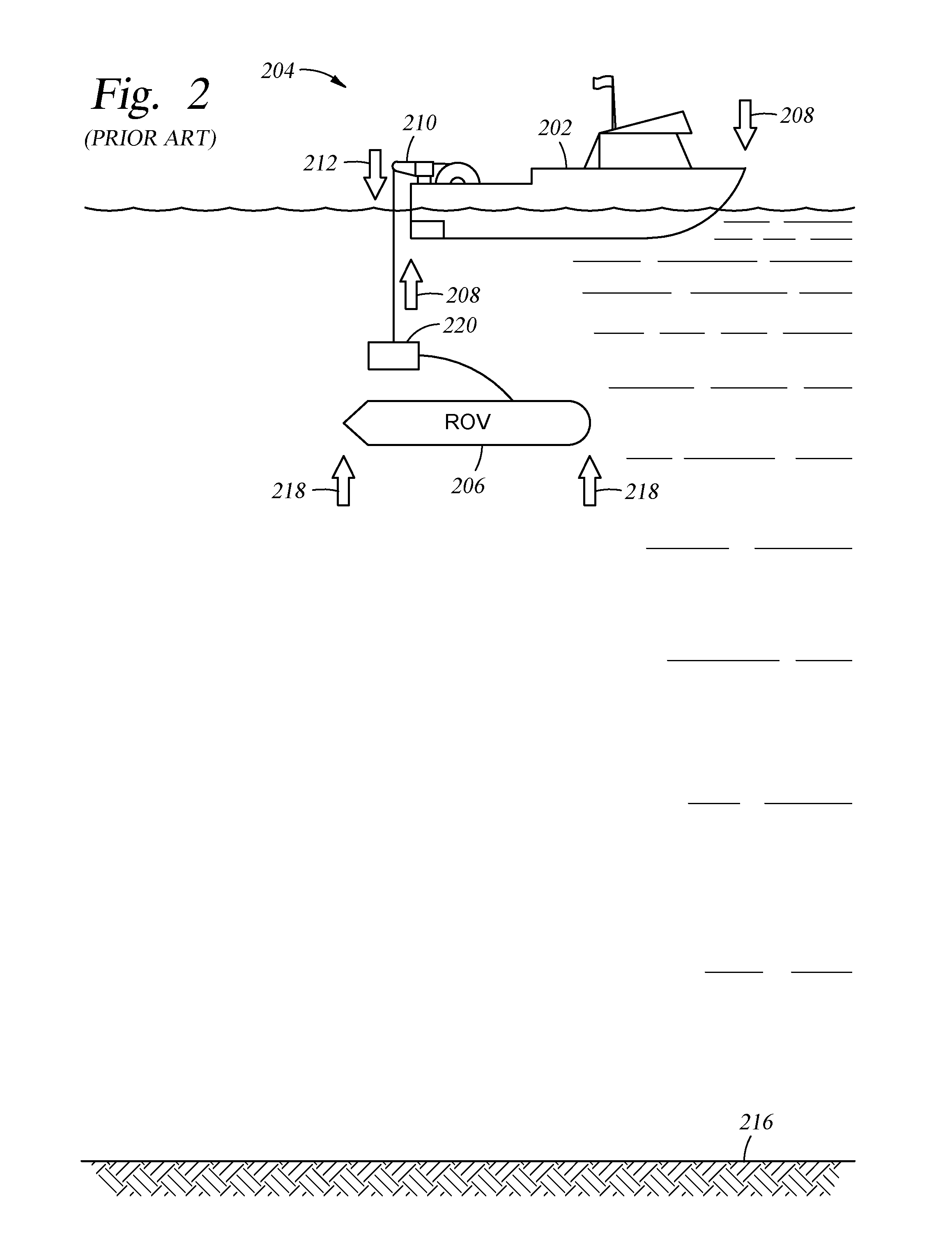 Motion compensation for relative motion between an object connected to a vessel and an object in the water