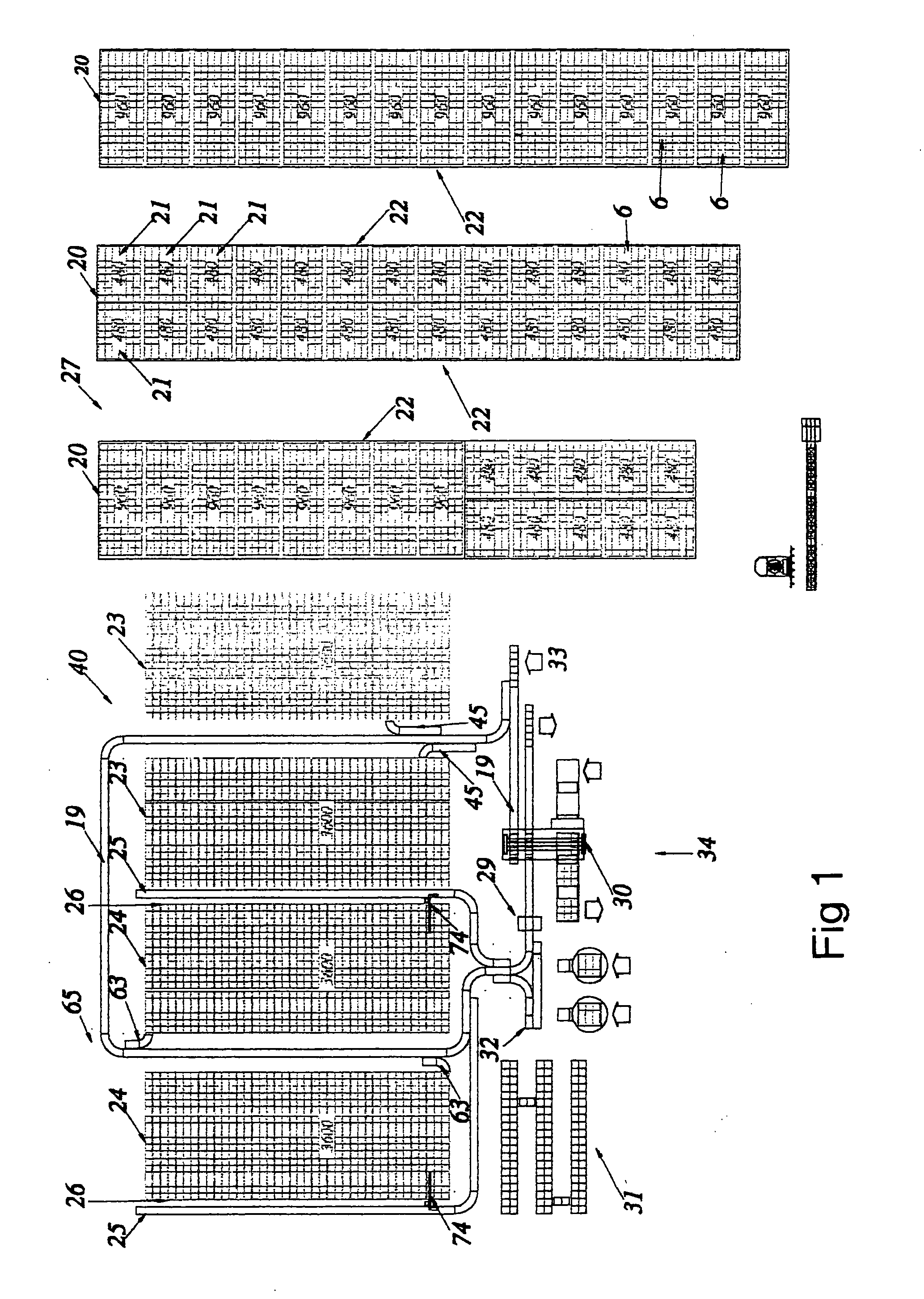 Method and apparatus for container storage and container retrieval