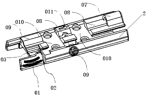 Detaching structure of novel multifunctional framework-free windscreen wiper universal base