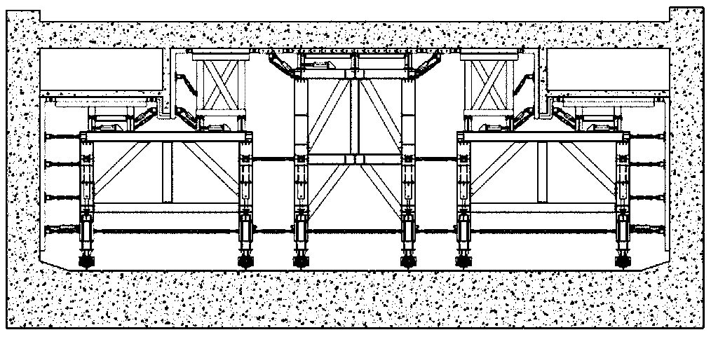 A construction method for a formwork trolley of a column-free straight wall vault subway station