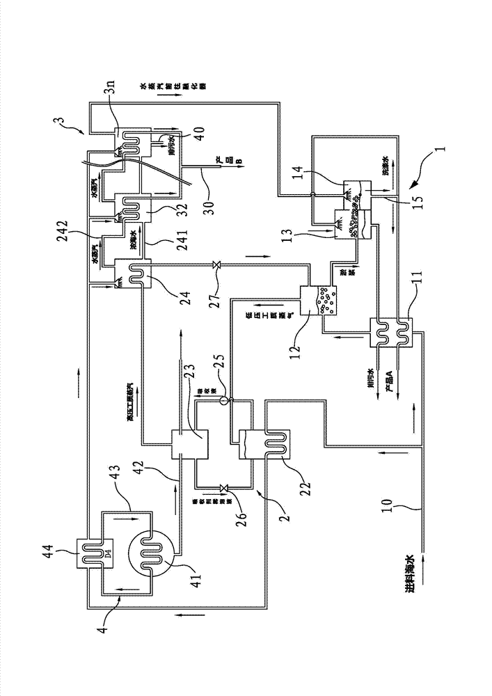 Marine cold and heat cogeneration seawater desalting method and equipment