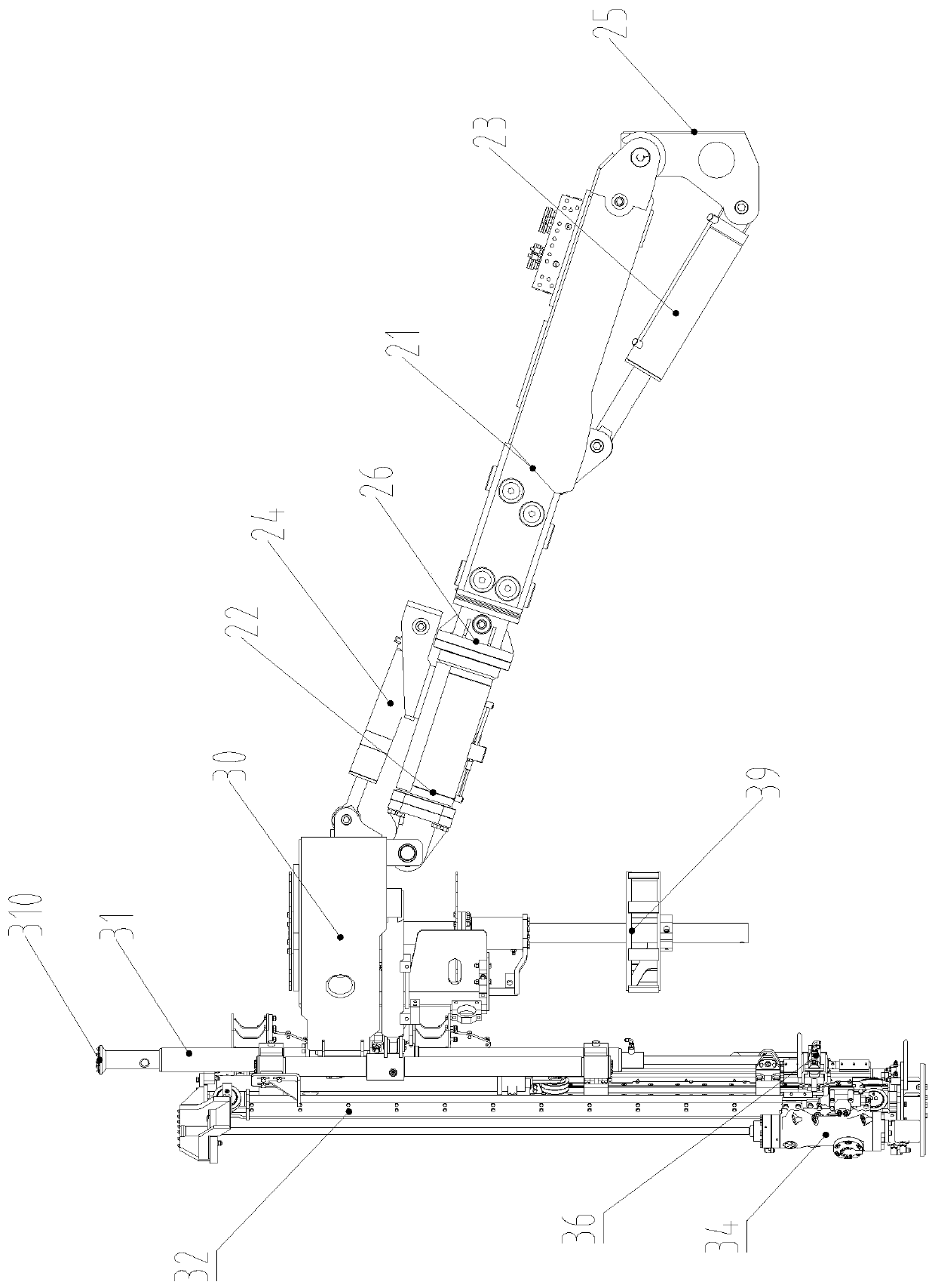 Hydraulic anchor rod drill carriage