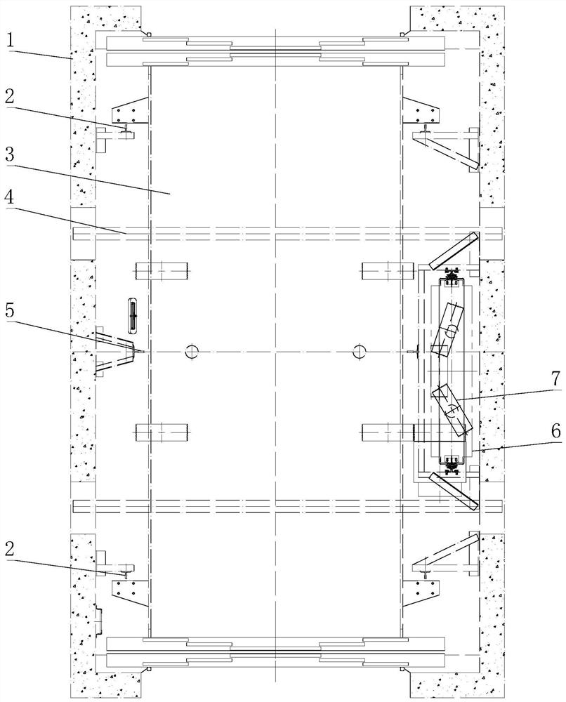 Arrangement structure of machine-room-free automobile elevator