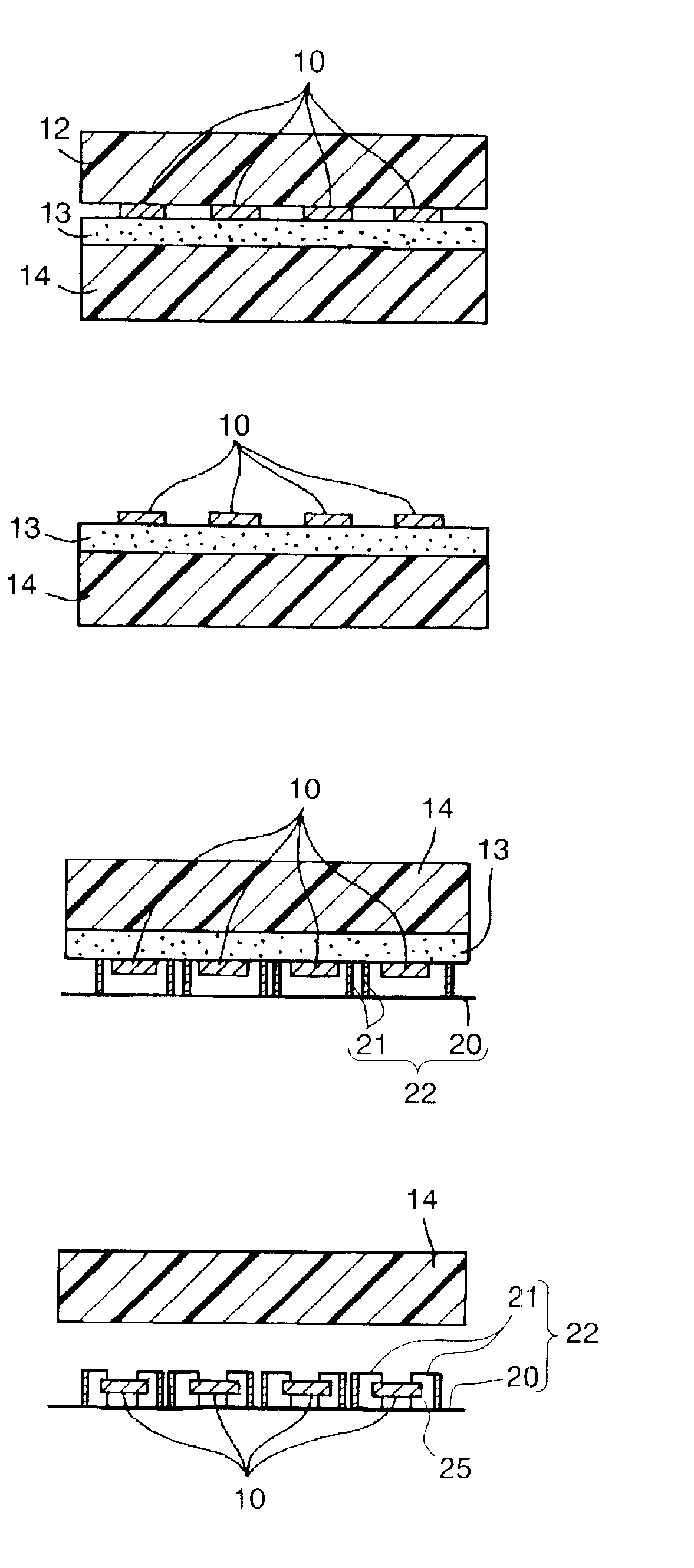 Method of manufacturing thin film piezoelectric element, and element housing jig