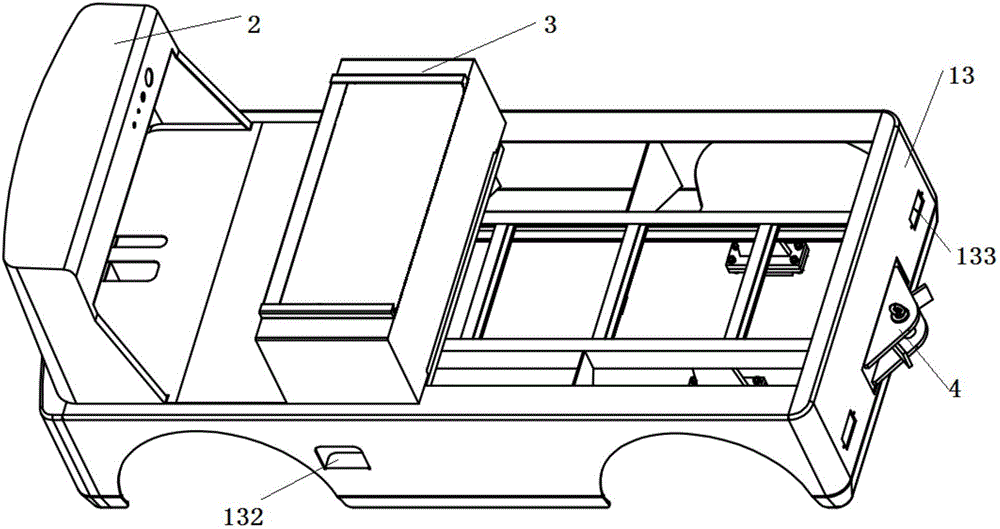 Car body with dual illumination devices and motor tractor