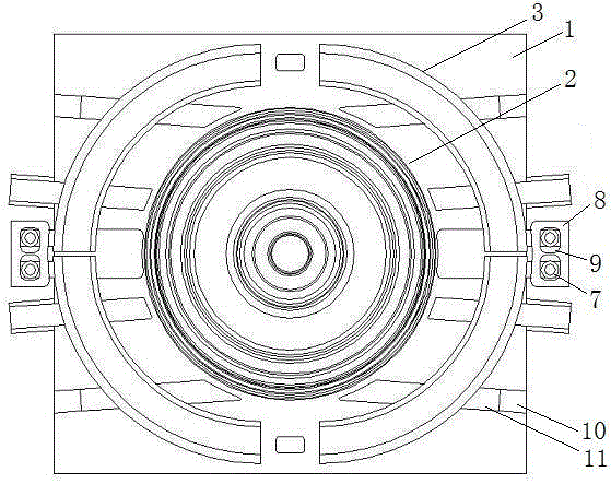 A wheel hub die-casting mold