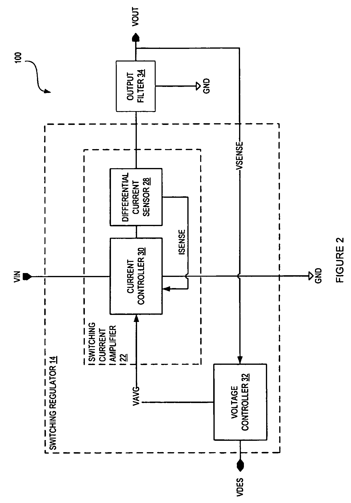 Switching regulator with average current mode control