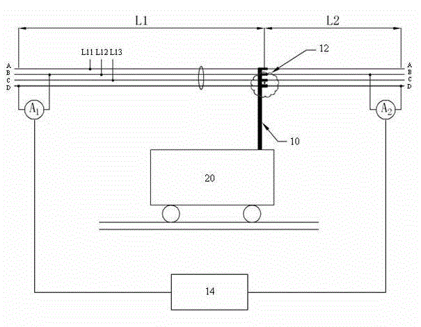 Mobile trolley positioning device and positioning method