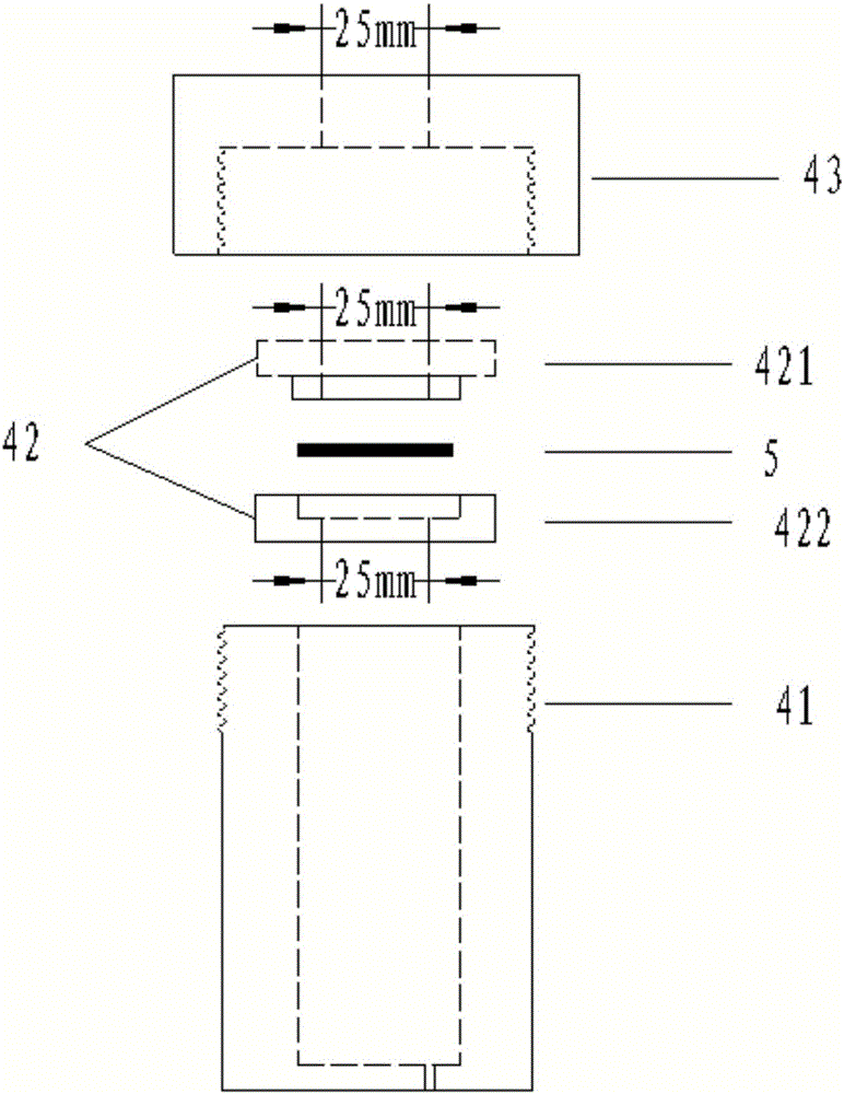 Test device for membrane adhesion fastness of membrane-coated air filter felt and test method