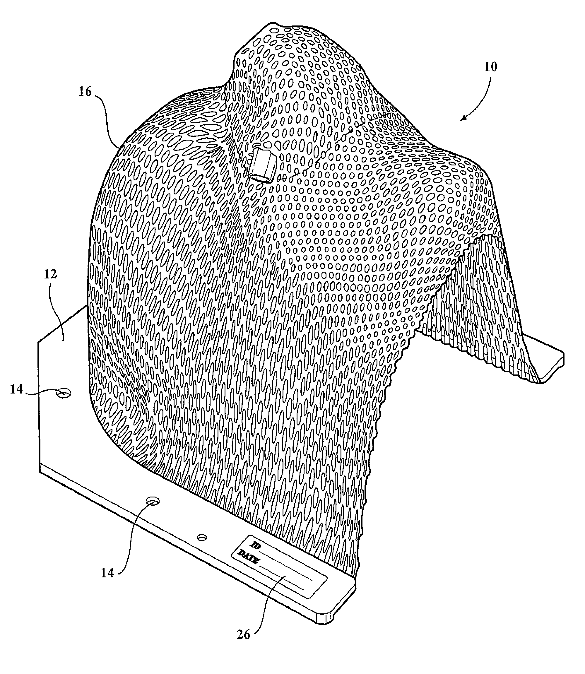 Head immobilization device with inhaler, method for making same and method of using same