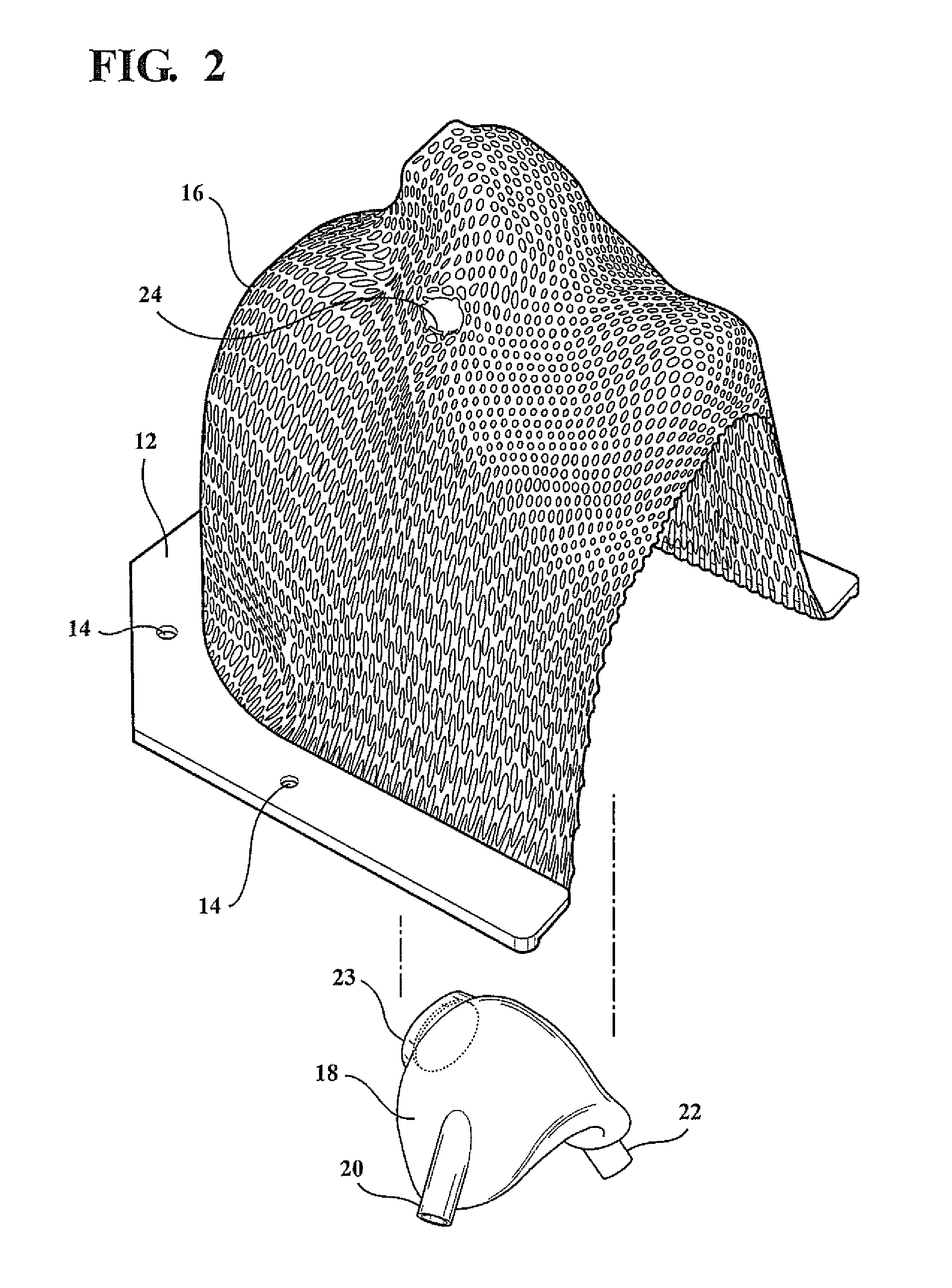 Head immobilization device with inhaler, method for making same and method of using same
