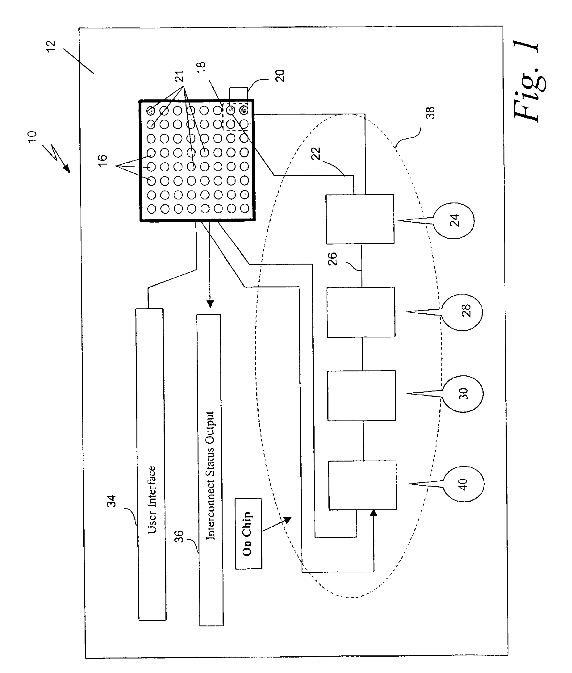 Apparatus and method for monitoring high impedance failures in chip interconnects