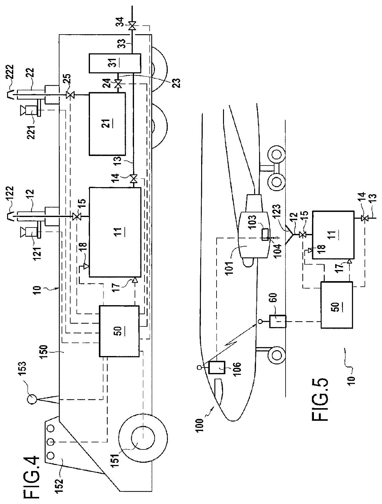 Device and method for emptying and monitoring fluid drained from an engine of an aircraft