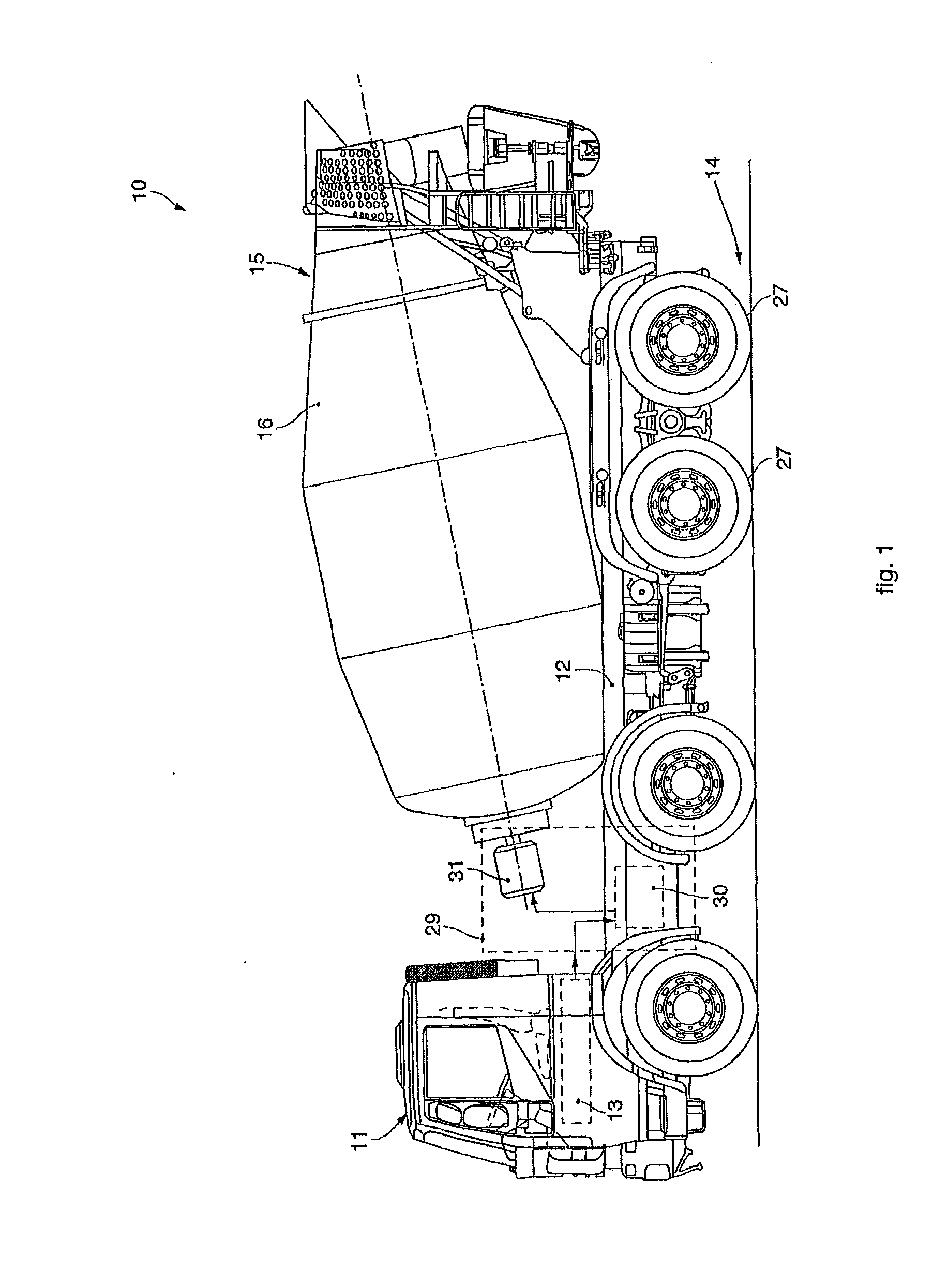 Concrete mixer with perfected auxiliary device