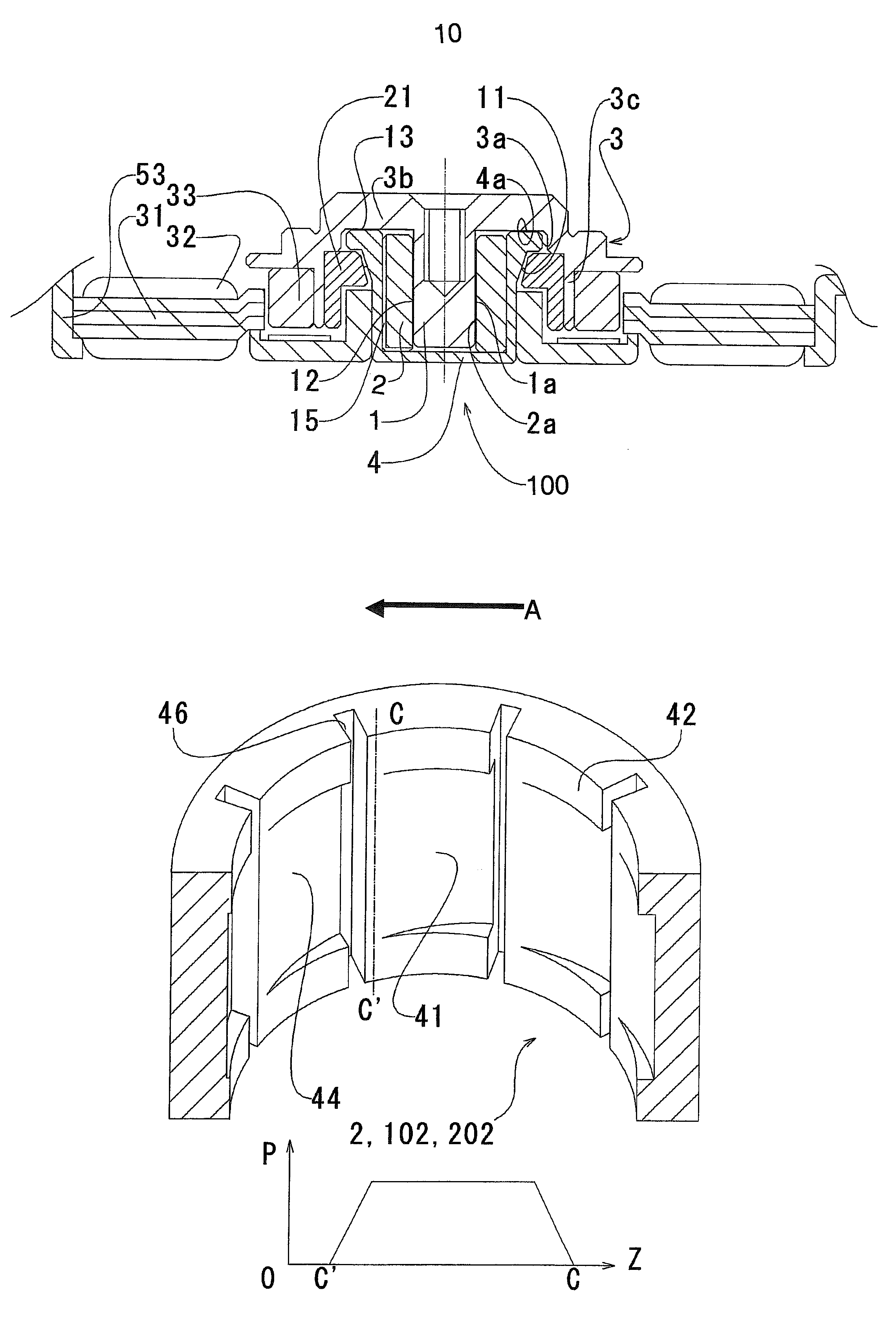Fluid dynamic pressure bearing and recording disk drive device comprising the same