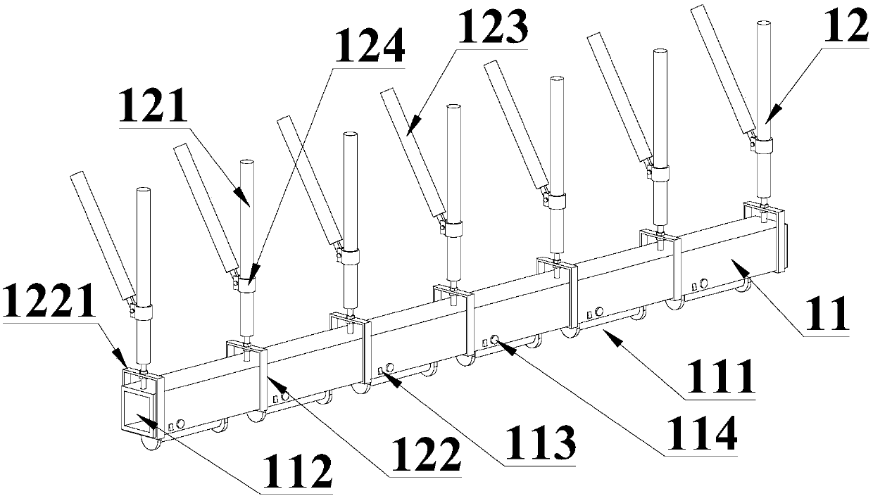 Garment production line with lighting brackets