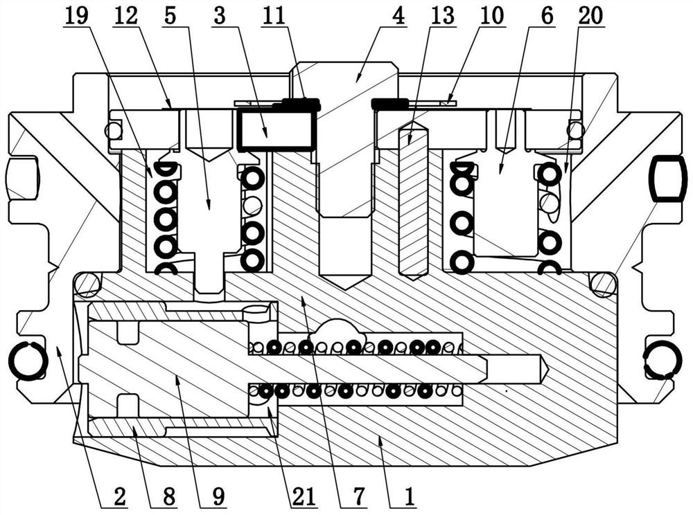 Valve device with adjustable compression damping