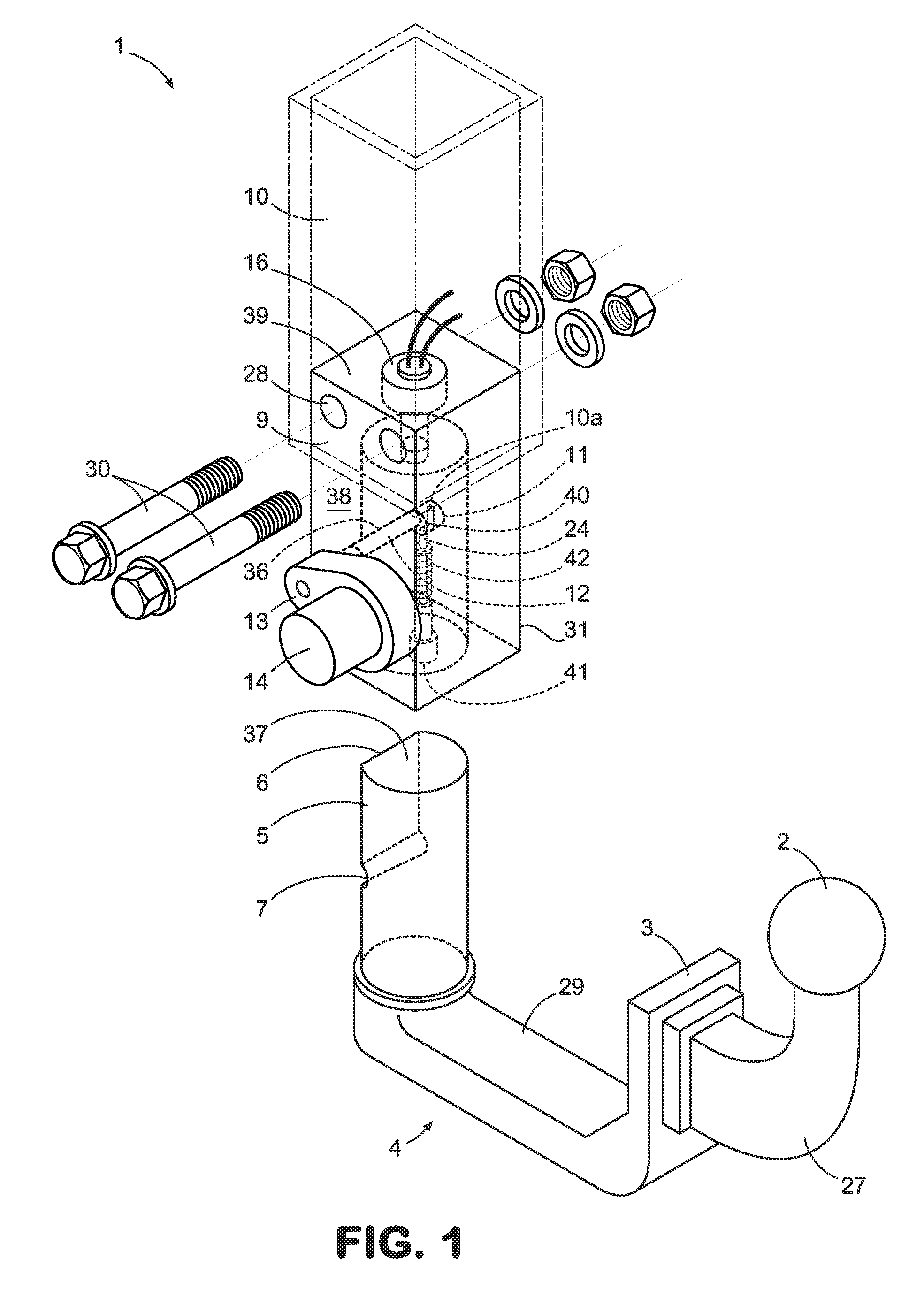 Electronically controlled tow hitch assembly