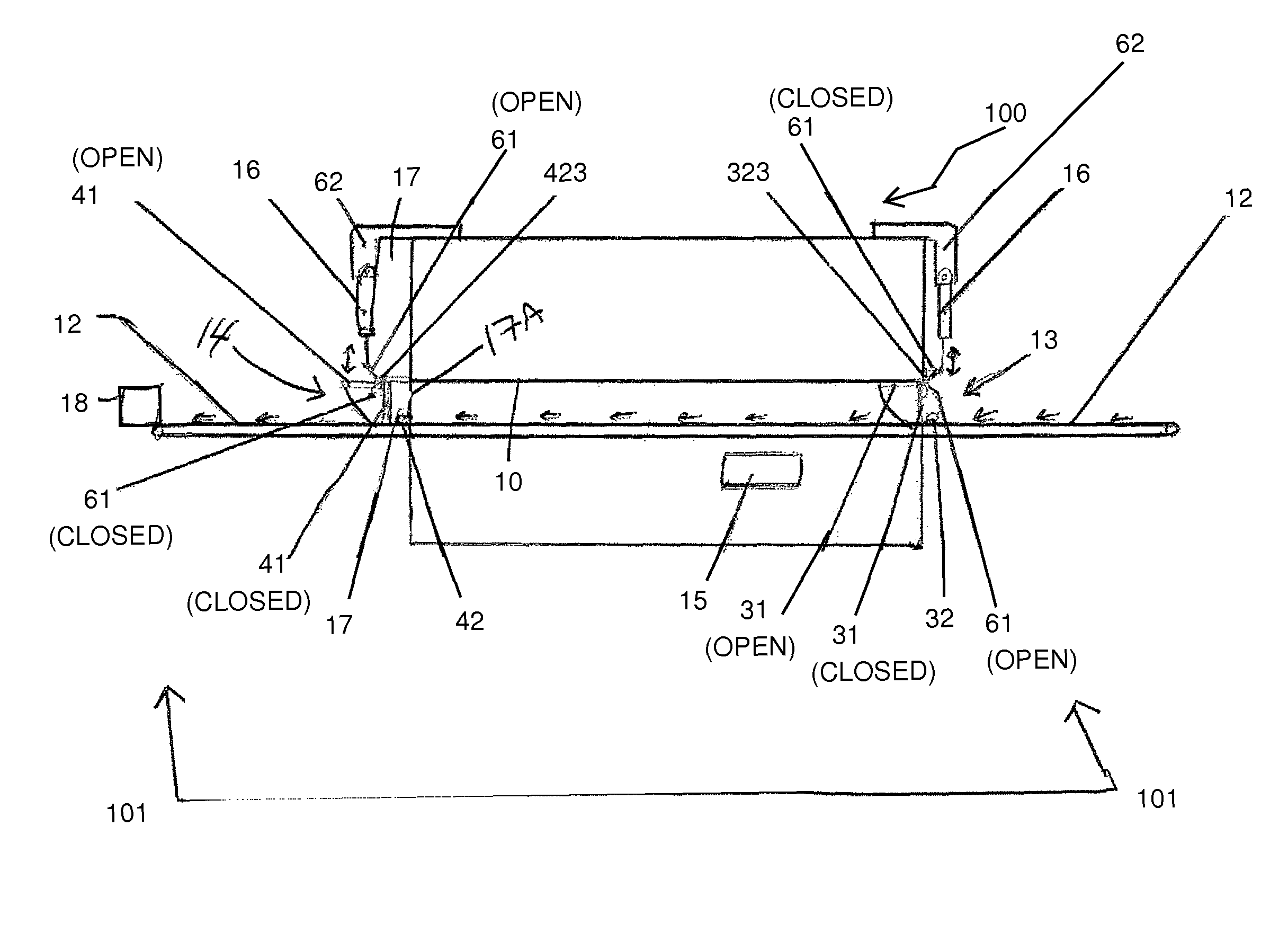 Conveyor oven with doors and sensors and mehod of operating same