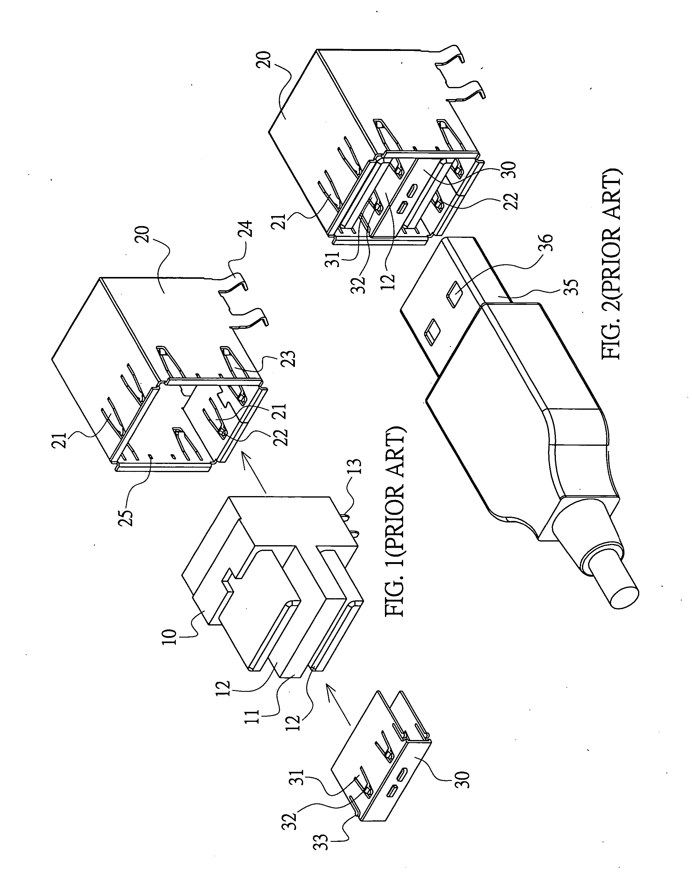Electrical connector having an engaging element and a metal housing that pertain to different parts