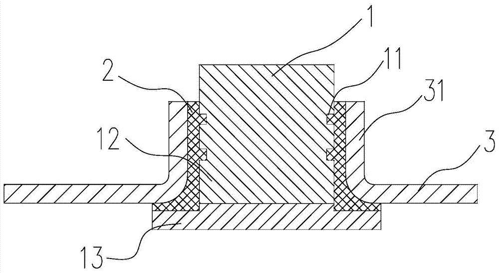 Sealing structure of power battery top cap and electrode