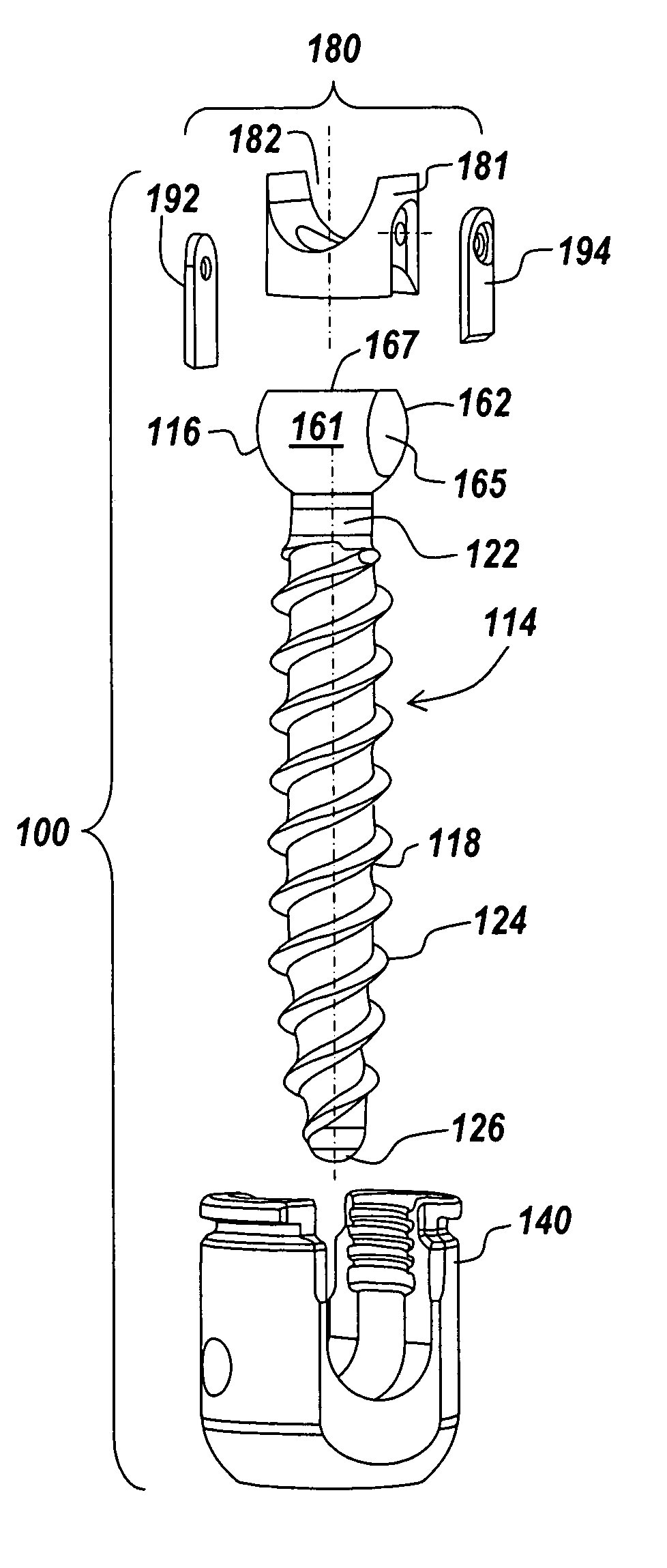 Constrained motion bone screw assembly