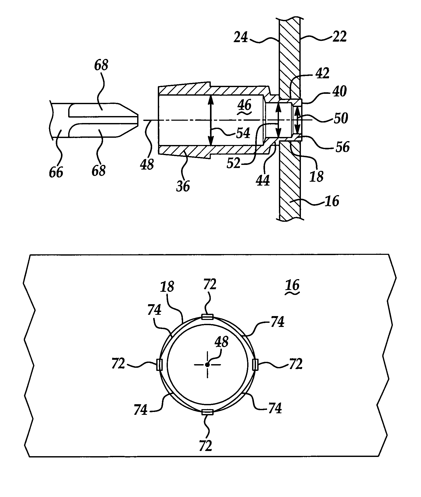Heat exchanger assembly having fitting secured thereto and method of securing the same