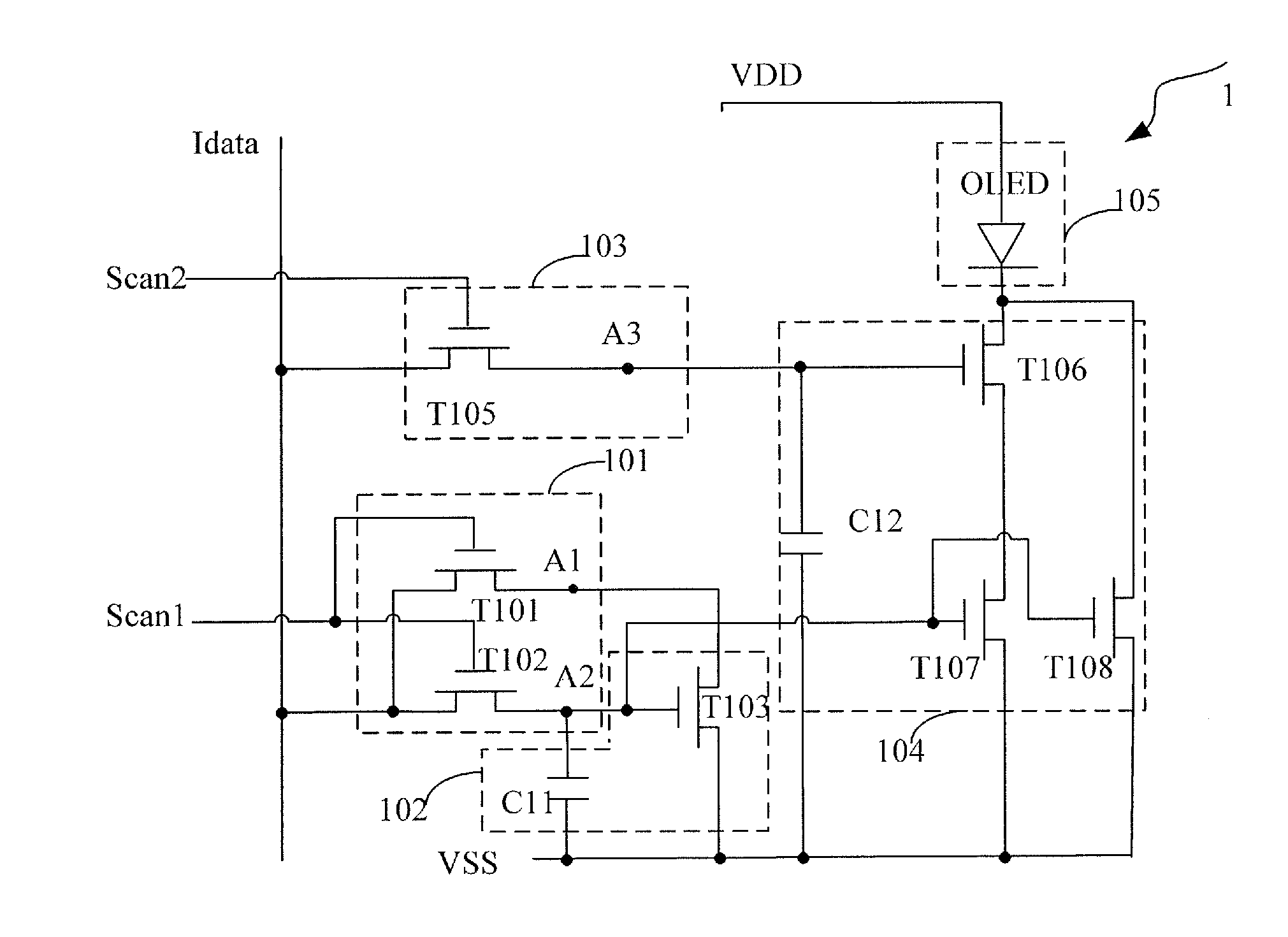 Pixel circuit, driving method thereof and pixel array structure