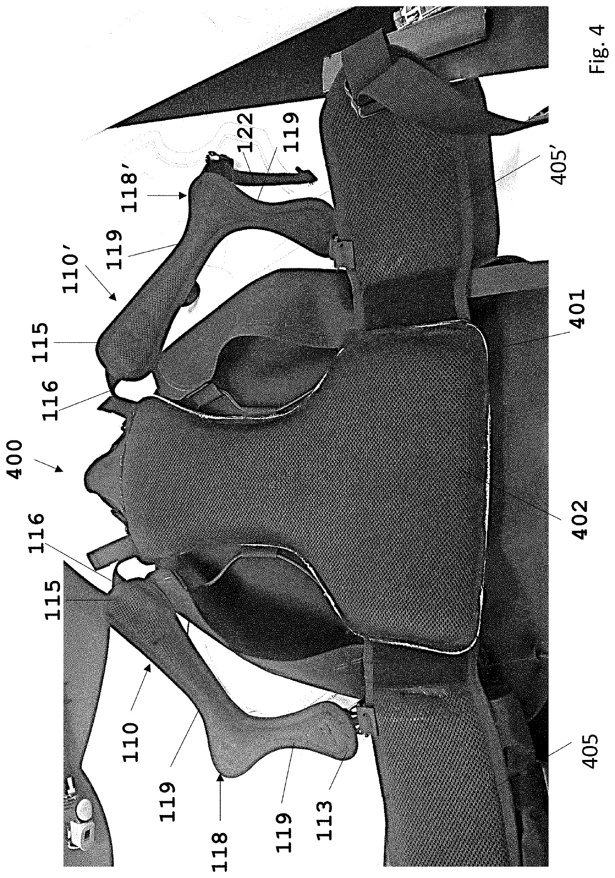 Shoulder strap for supporting back loads, device for carrying back loads, and in particular buoyancy compensator, or the like