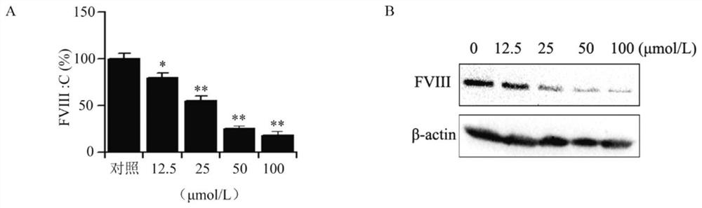 Cyclopentane polyhydrophenanthrene skeleton compound with anti-tumor effect by regulating blood coagulation factor VIII level and use thereof