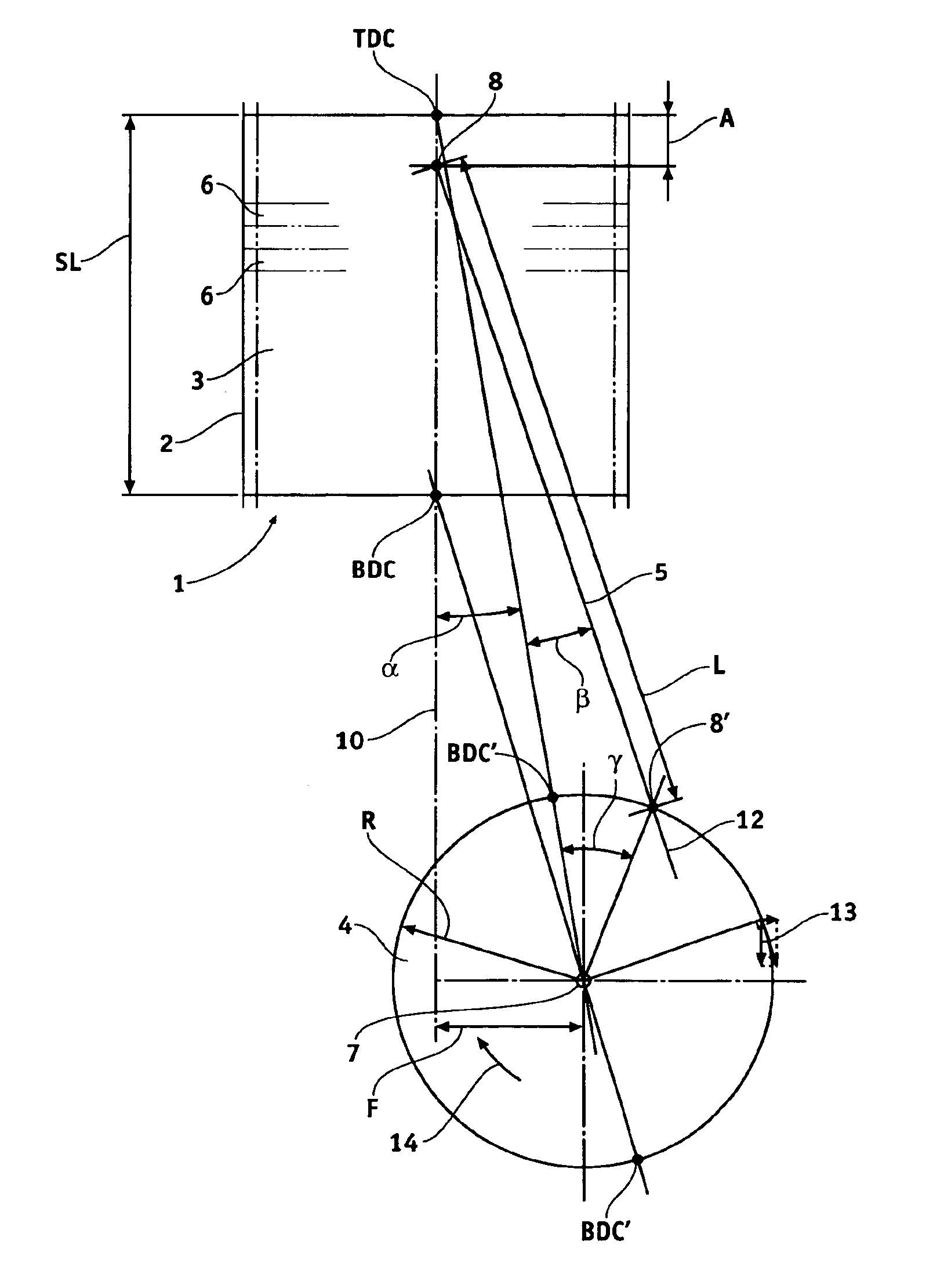 Device for converting a linear movement into a rotary movement