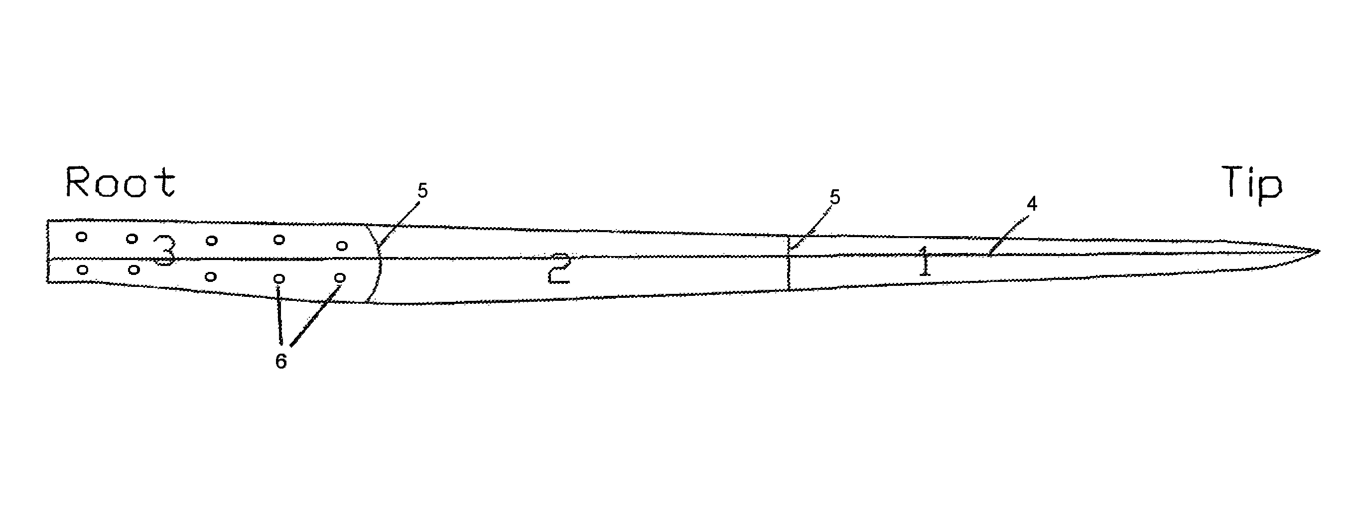 Blade for a turbine operating in water