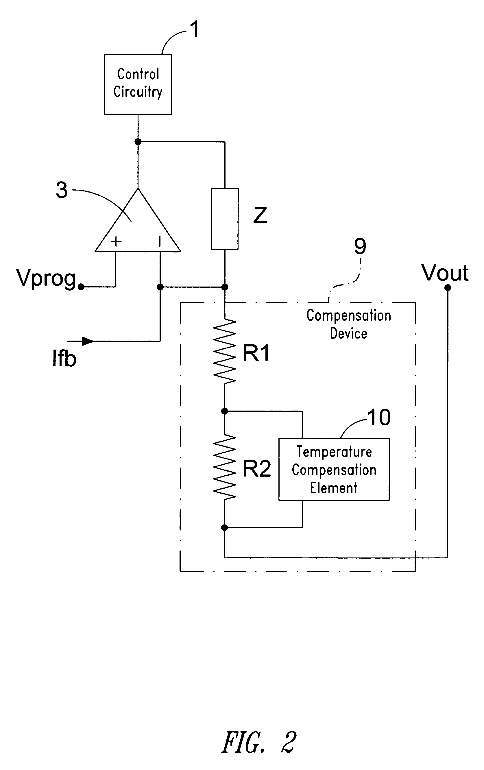 Switching voltage regulator with negative temperature compensation