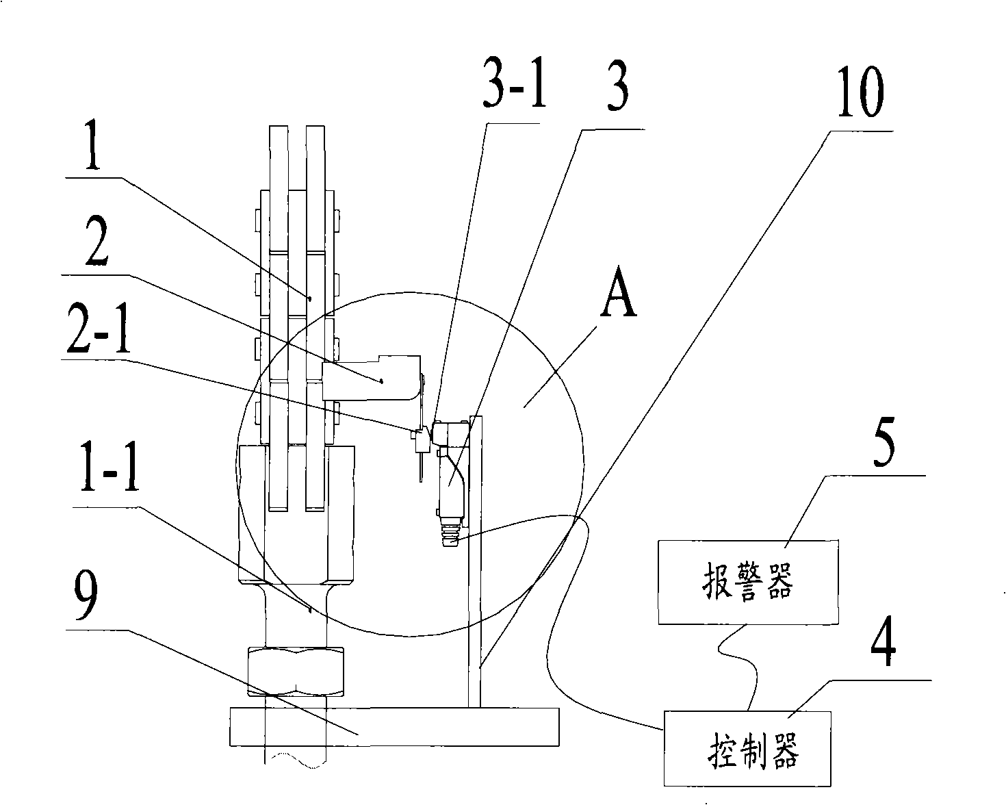 Piling machine elevating chain monitoring apparatus and piling machine using the apparatus