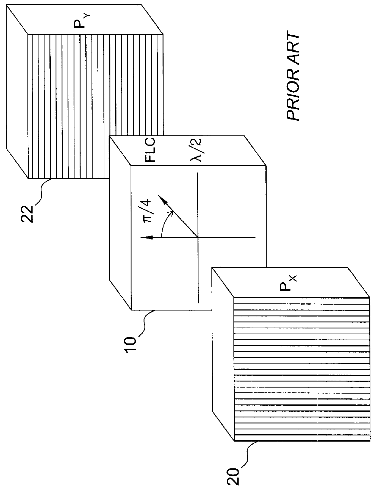 Spatially switched achromatic compound retarder