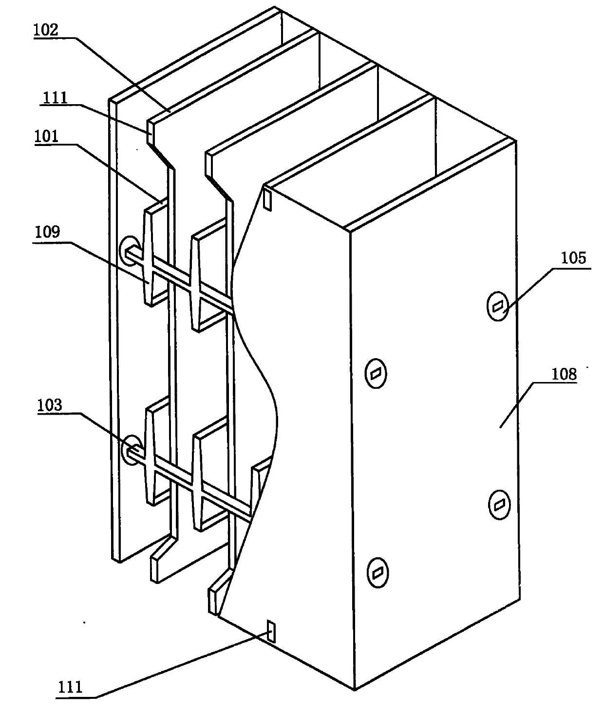Metal strap-plate structure reactor