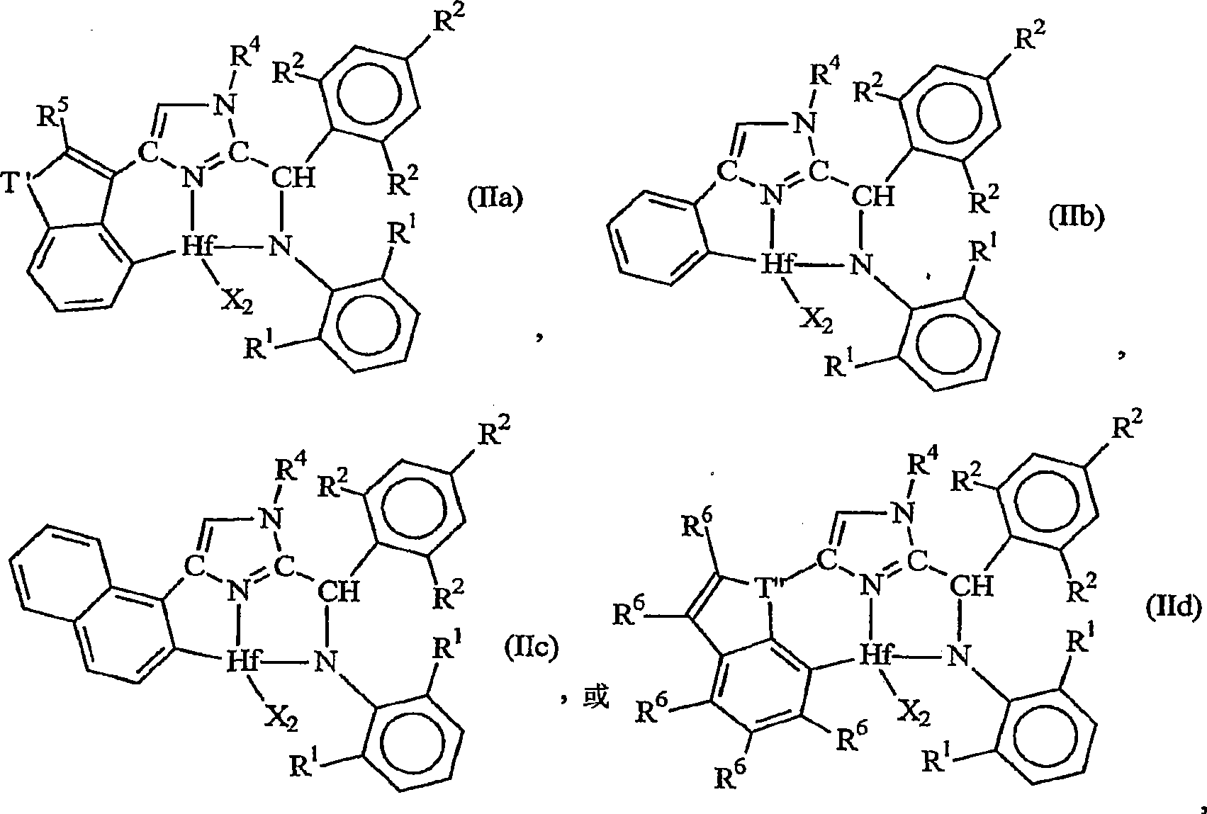 Ortho-metallated hafnium complexes of imidazole ligands