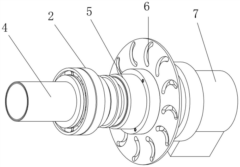 Lathe electric spindle limiting structure