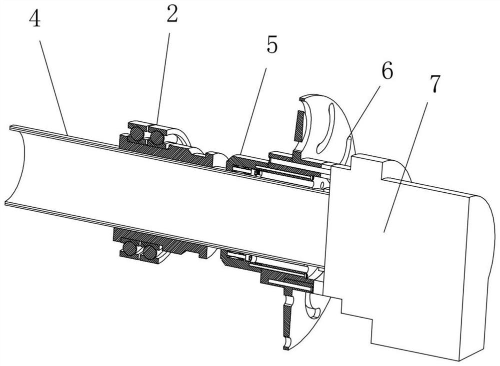 Lathe electric spindle limiting structure