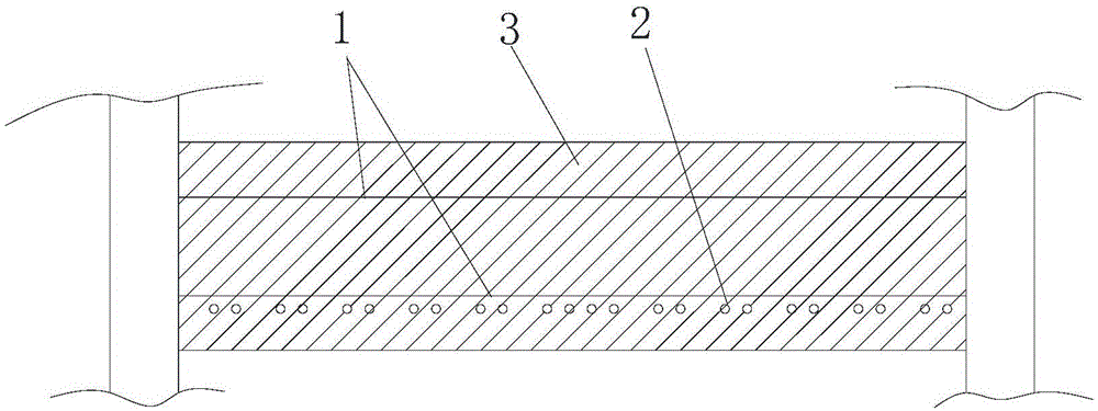 Ceiling structure with bottom-mounted concentric square radiation pipe and construction method of ceiling structure