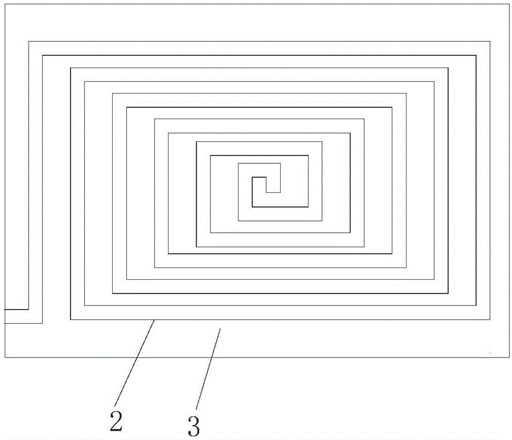 Ceiling structure with bottom-mounted concentric square radiation pipe and construction method of ceiling structure