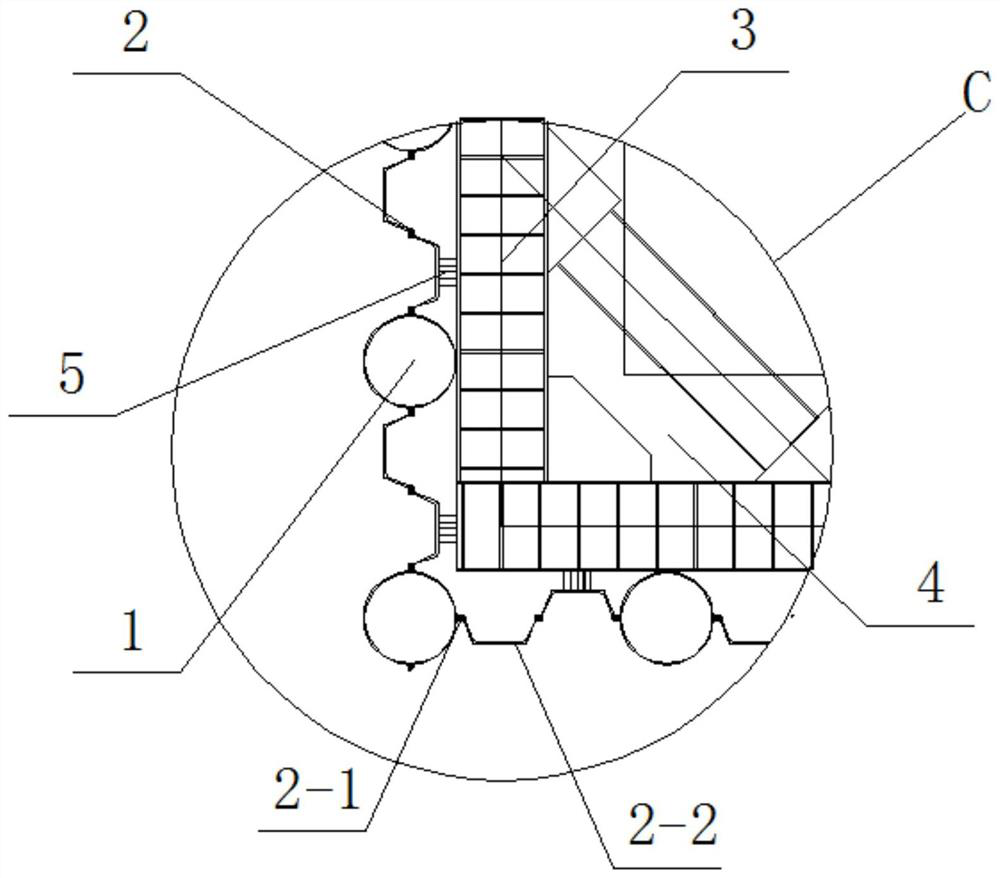 Combined cofferdam suitable for offshore large-size bearing platform construction