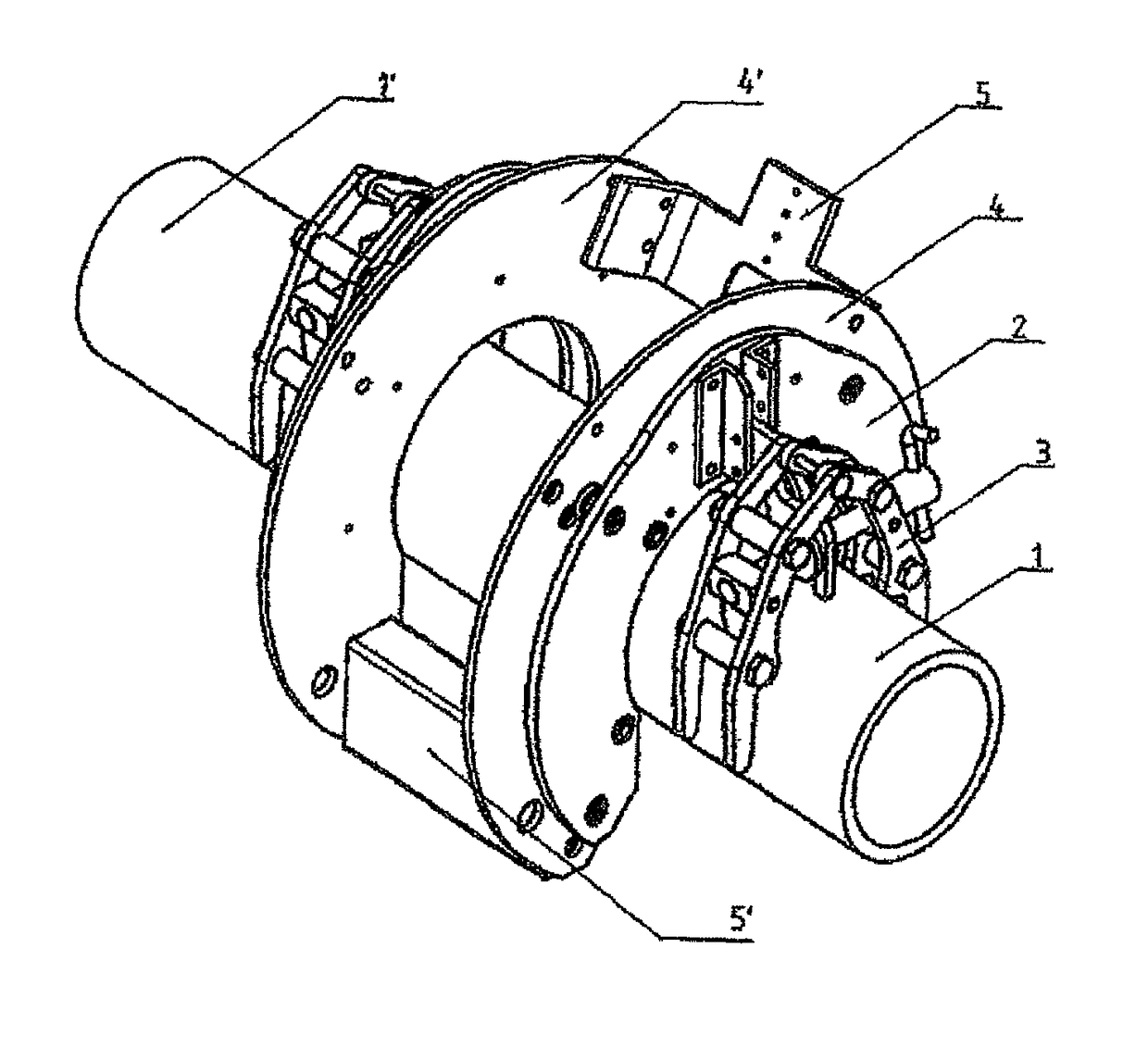 Device for connecting the ends of pipes made of steel by means of an orbital welding process