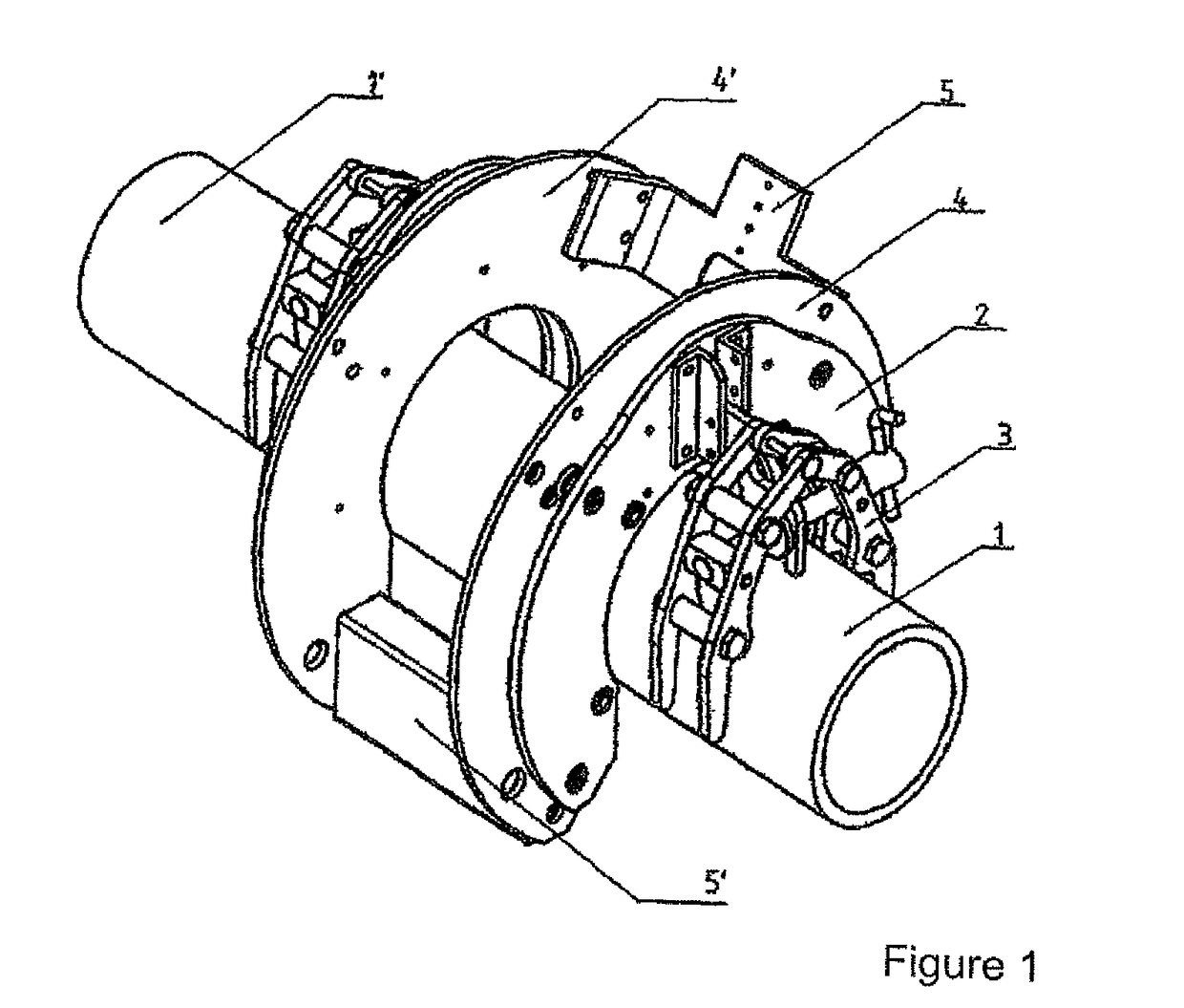 Device for connecting the ends of pipes made of steel by means of an orbital welding process