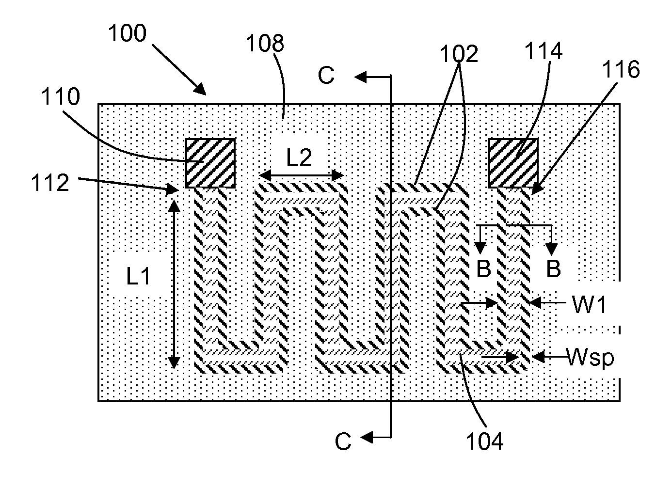 Resistor and design structure having substantially parallel resistor material lengths