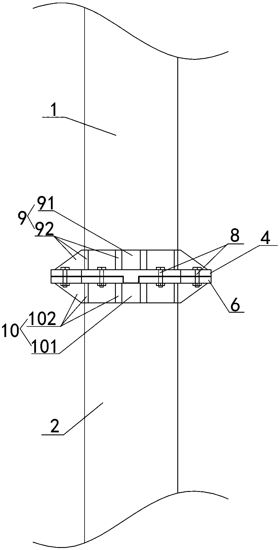 Bending and shearing separation type prefabricated assembly-type frame column and construction method thereof