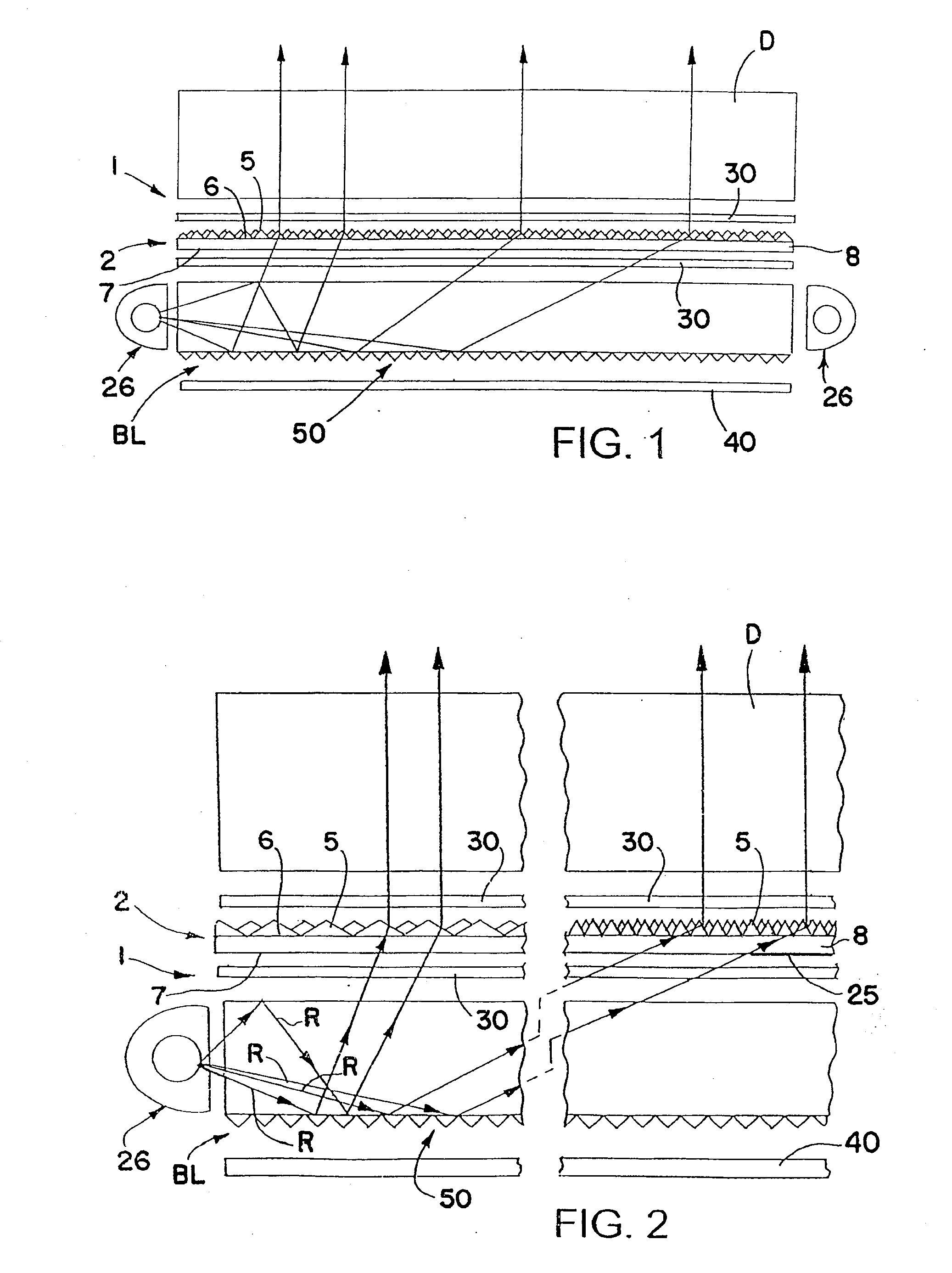 Optically transmissive substrates and light emitting assemblies and methods of making same, and methods of displaying images using the optically transmissive substrates and light emitting assemblies