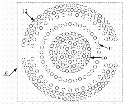 Round hollowed-out branch structure terahertz wave polarization beam splitter